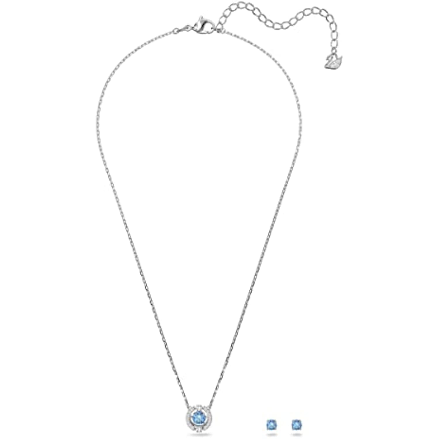 March-Aquamarine Rivoli Swarovski Crystal Earrings and Necklace Set |  Lively Accents